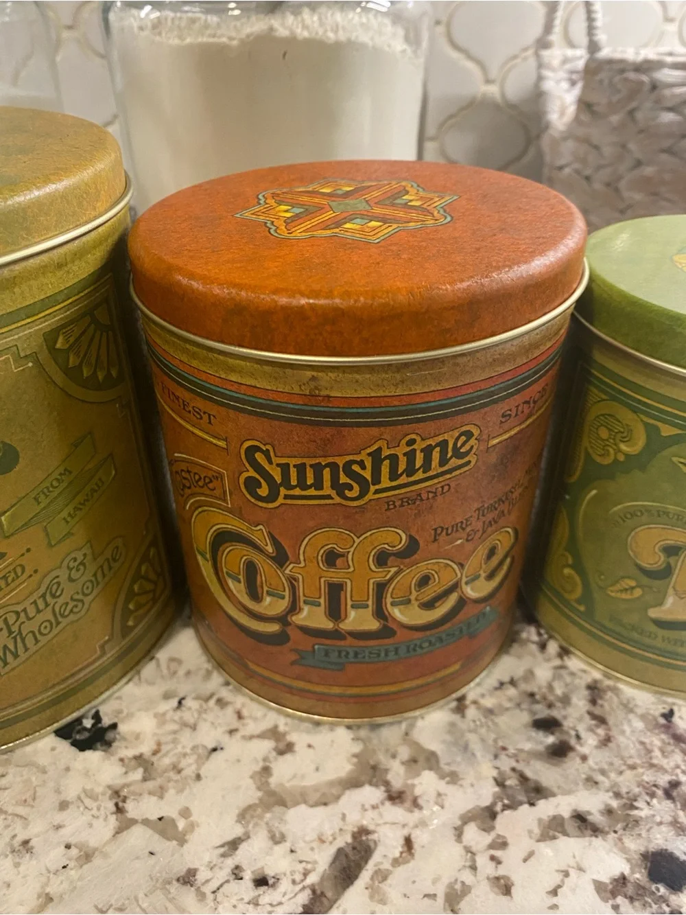 Vintage- 1970’s Storage Tin Set of 4 - Kitchen Canisters
